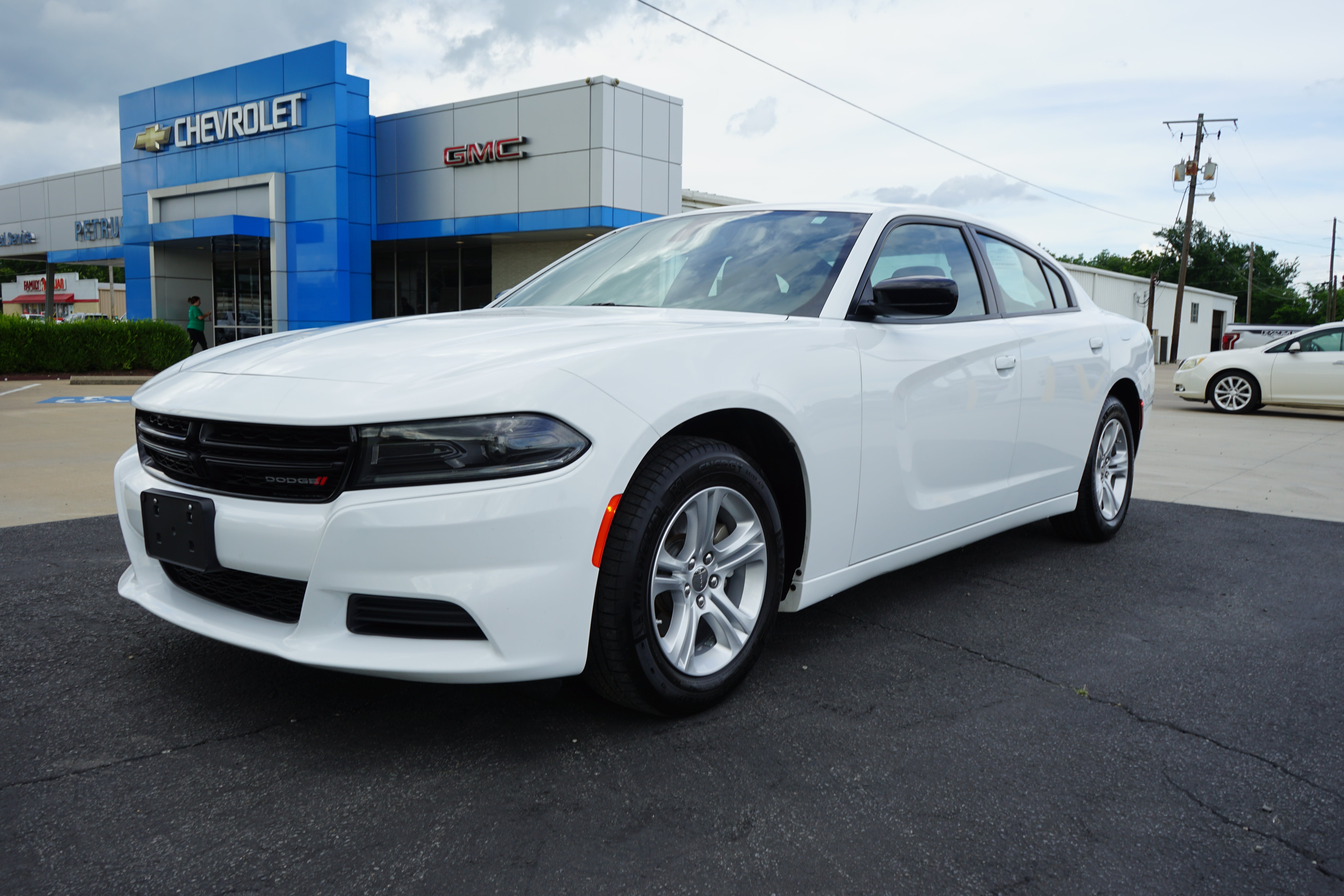 2023 Dodge Charger SXT in White — front three-quarter view
