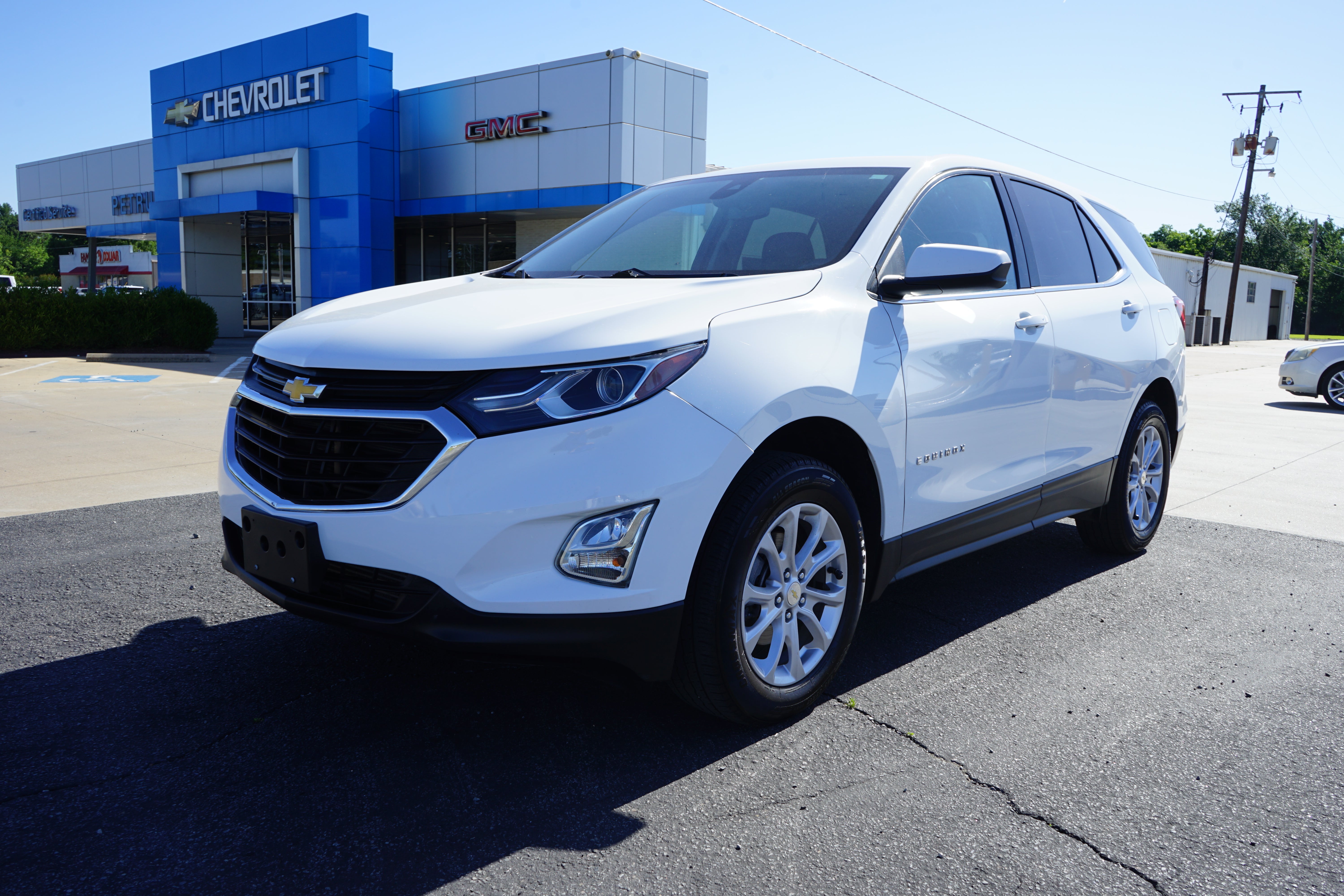 2020 Chevrolet Equinox LT in Summit White — front three-quarter view