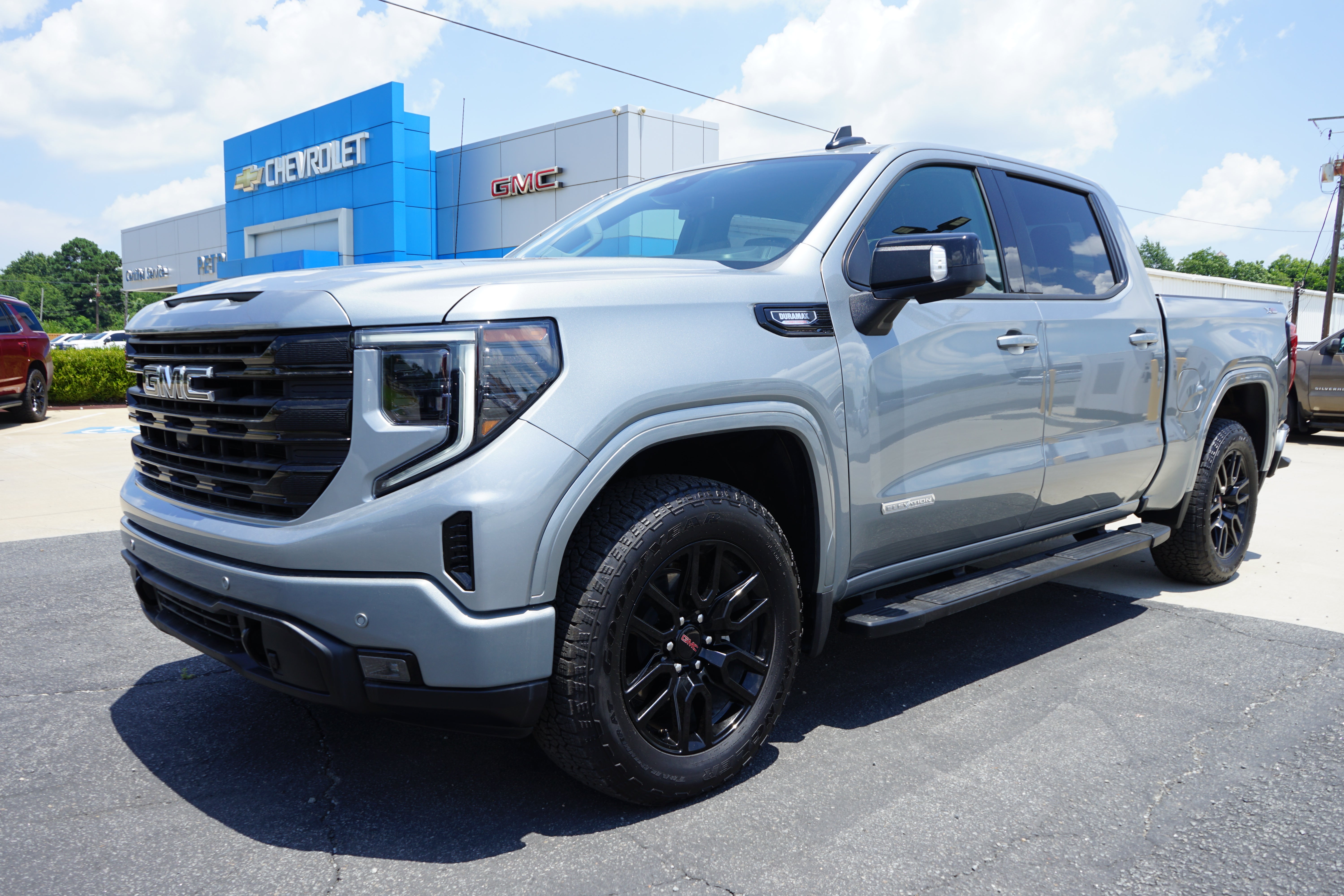 2026 GMC Sierra 1500 Elevation in Sterling Metallic — front three-quarter view